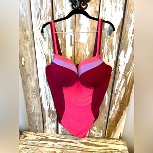 Ulla Popken One Piece Swimsuit NWT USA Size 30 Pink & purple